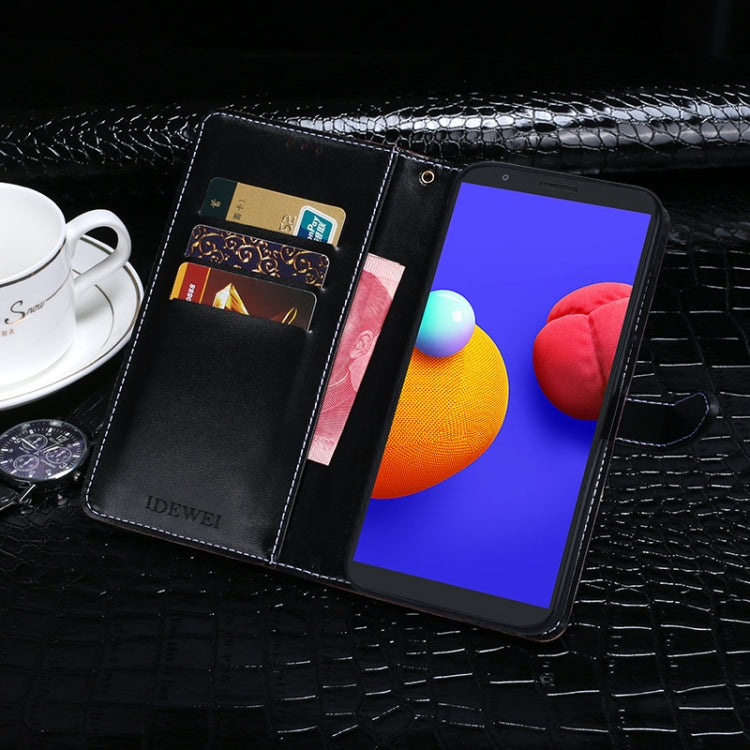 For Samsung Galaxy M01 Core idewei Crocodile Texture Horizontal Flip Leather Case with Holder & Card Slots & Wallet