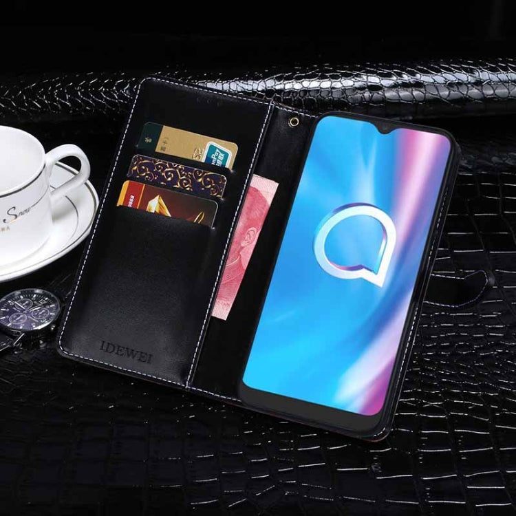 For Alcatel 1SE 2020 idewei Crocodile Texture Horizontal Flip Leather Case with Holder & Card Slots & Wallet