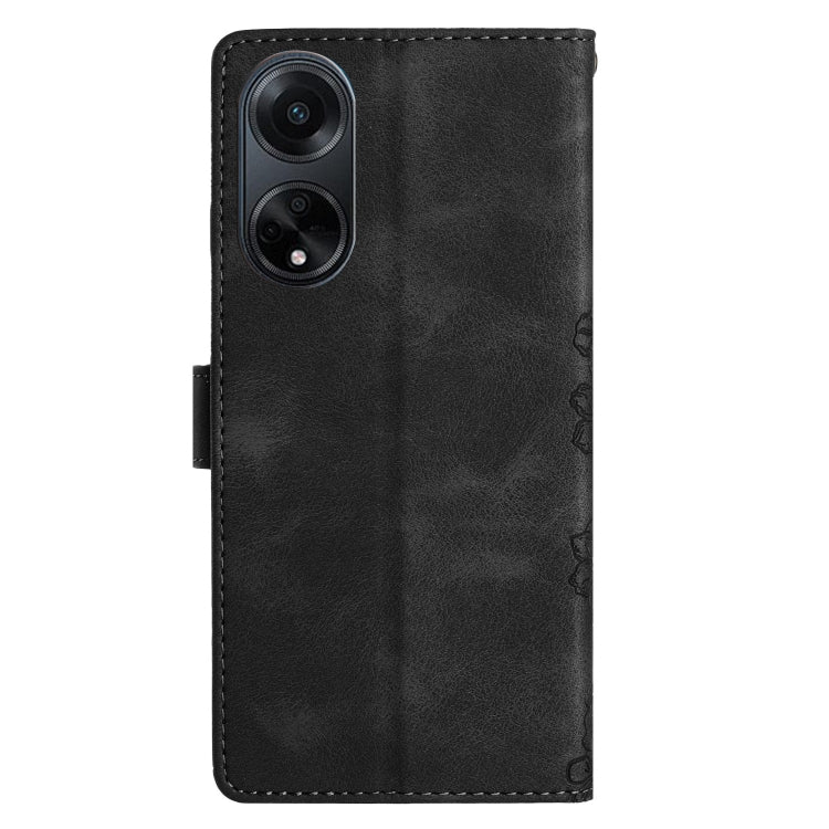 For OPPO A98 5G / F23 5G Cherry Blossom Butterfly Skin Feel Embossed PU Phone Case