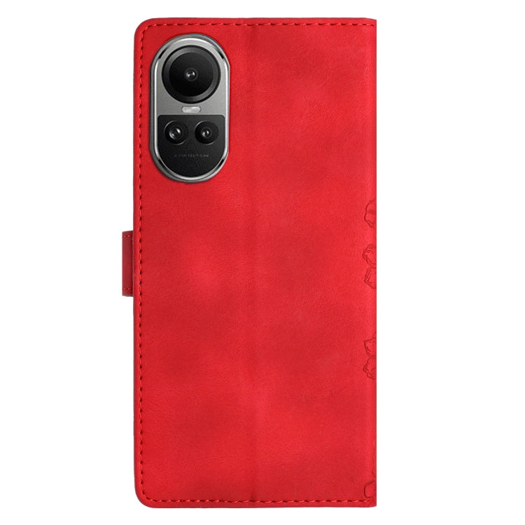 For OPPO Reno10 Pro 5G Global Cherry Blossom Butterfly Skin Feel Embossed PU Phone Case