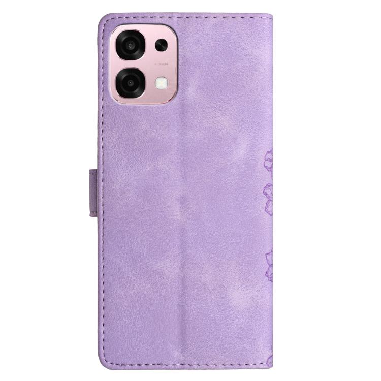 For OPPO A6 Pro 4G / 5G / F31 5G Cherry Blossom Butterfly Skin Feel Embossed PU Phone Case