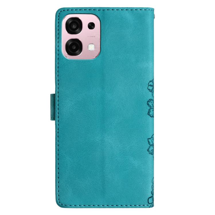 For OPPO A6 Pro 4G / 5G / F31 5G Cherry Blossom Butterfly Skin Feel Embossed PU Phone Case
