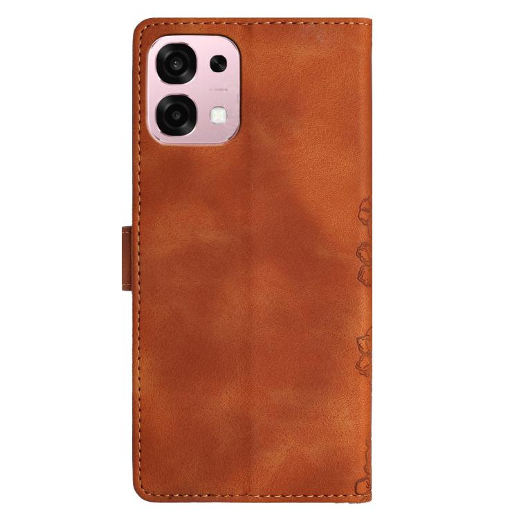 For OPPO A6 Pro 4G / 5G / F31 5G Cherry Blossom Butterfly Skin Feel Embossed PU Phone Case