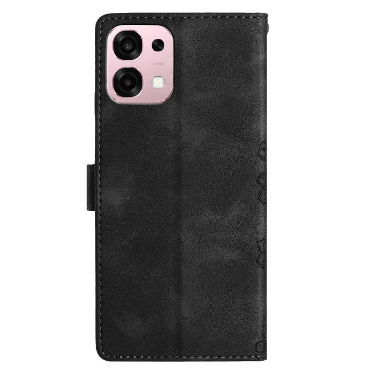 For OPPO A6 Pro 4G / 5G / F31 5G Cherry Blossom Butterfly Skin Feel Embossed PU Phone Case