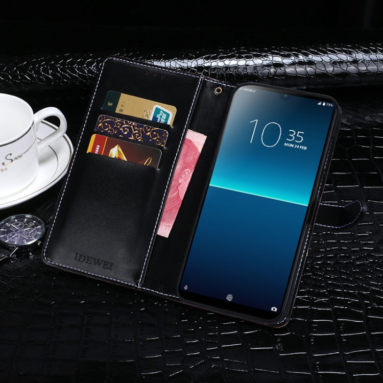 For Sony Xperia L4 idewei Crocodile Texture Horizontal Flip Leather Case with Holder & Card Slots & Wallet