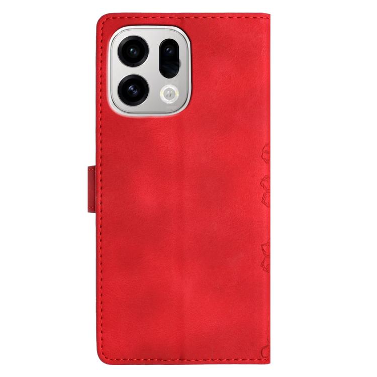 For OPPO Find X9 Cherry Blossom Butterfly Skin Feel Embossed PU Phone Case