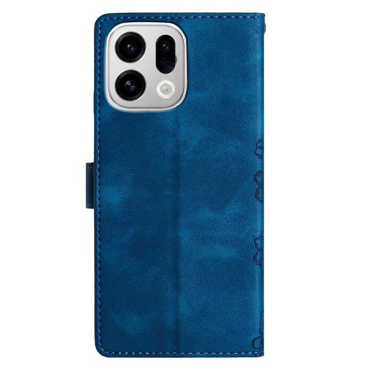 For OPPO Find X9 Cherry Blossom Butterfly Skin Feel Embossed PU Phone Case