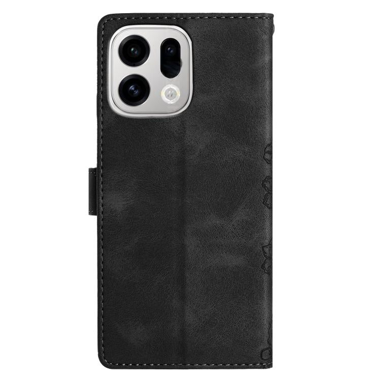 For OPPO Find X9 Cherry Blossom Butterfly Skin Feel Embossed PU Phone Case