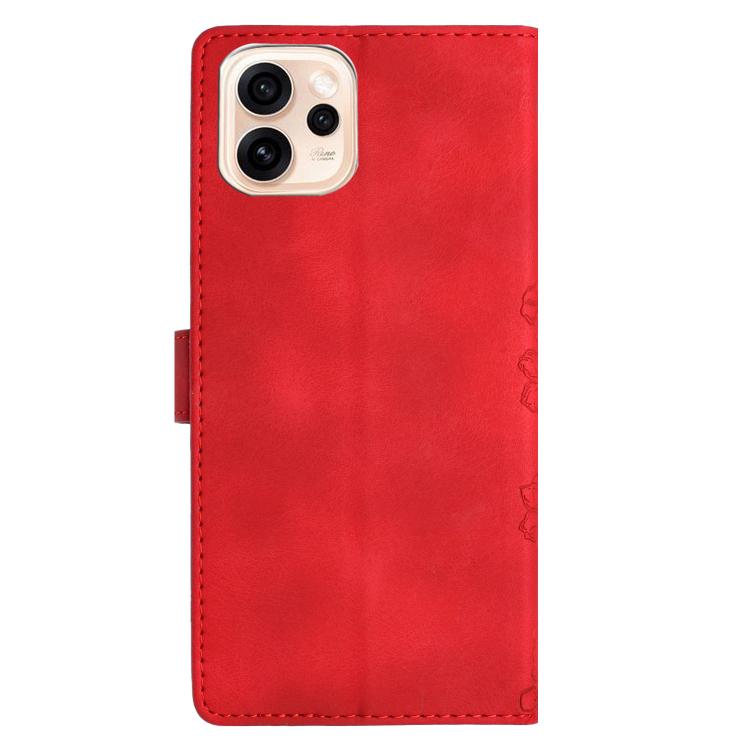 For OPPO Reno15 5G Global Cherry Blossom Butterfly Skin Feel Embossed PU Phone Case