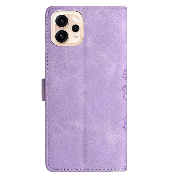 For OPPO Reno15 5G Global Cherry Blossom Butterfly Skin Feel Embossed PU Phone Case