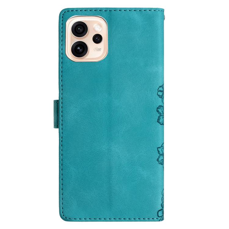 For OPPO Reno15 5G Global Cherry Blossom Butterfly Skin Feel Embossed PU Phone Case