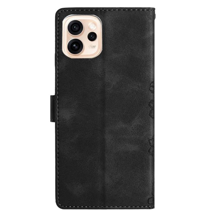 For OPPO Reno15 5G Global Cherry Blossom Butterfly Skin Feel Embossed PU Phone Case