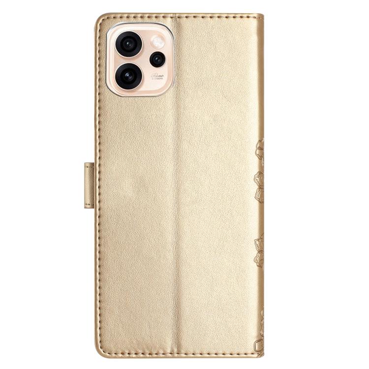 For OPPO Reno15 5G Global Cherry Blossom Butterfly Skin Feel Embossed PU Phone Case