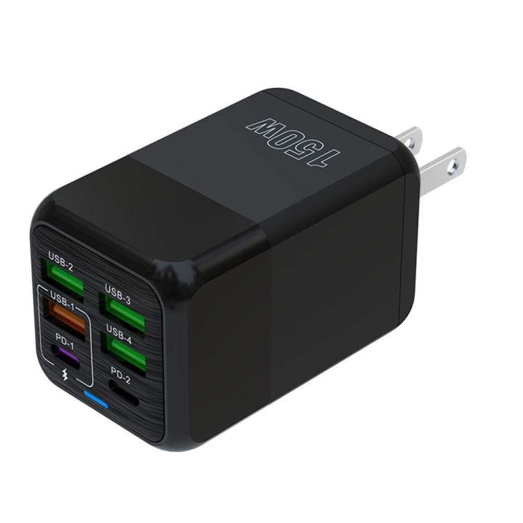 150W 4 x USB + 2 x USB-C / Type-C Multi-port Fast Charger, US Plug