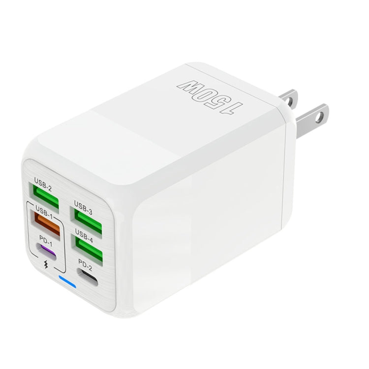 150W 4 x USB + 2 x USB-C / Type-C Multi-port Fast Charger, US Plug