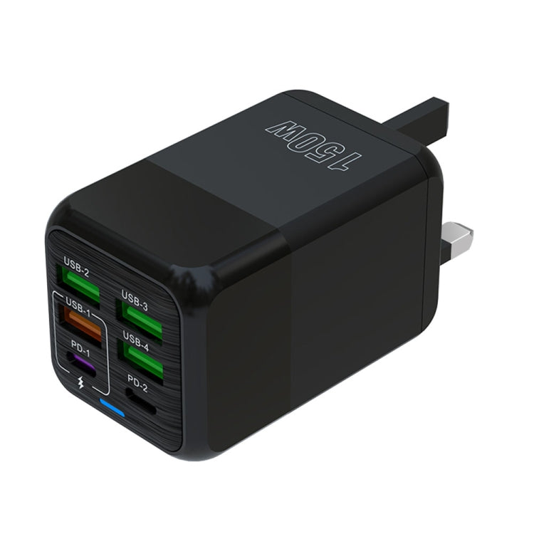 150W 4 x USB + 2 x USB-C / Type-C Multi-port Fast Charger, UK Plug