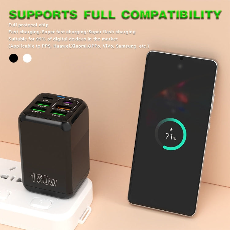 150W 4 x USB + 2 x USB-C / Type-C Multi-port Fast Charger, EU Plug
