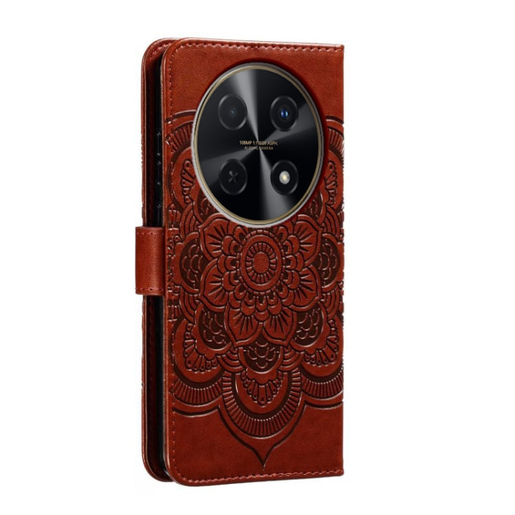 For Huawei Enjoy 70 Pro Sun Mandala Embossing Pattern Phone Leather Case
