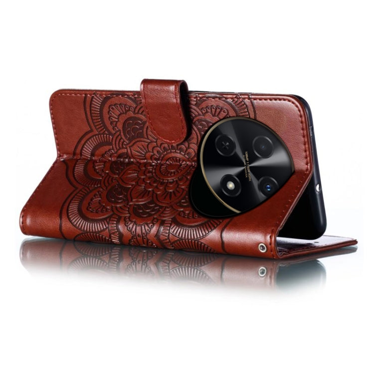 For Huawei Enjoy 70 Pro Sun Mandala Embossing Pattern Phone Leather Case