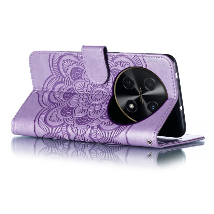 For Huawei Enjoy 70 Pro Sun Mandala Embossing Pattern Phone Leather Case