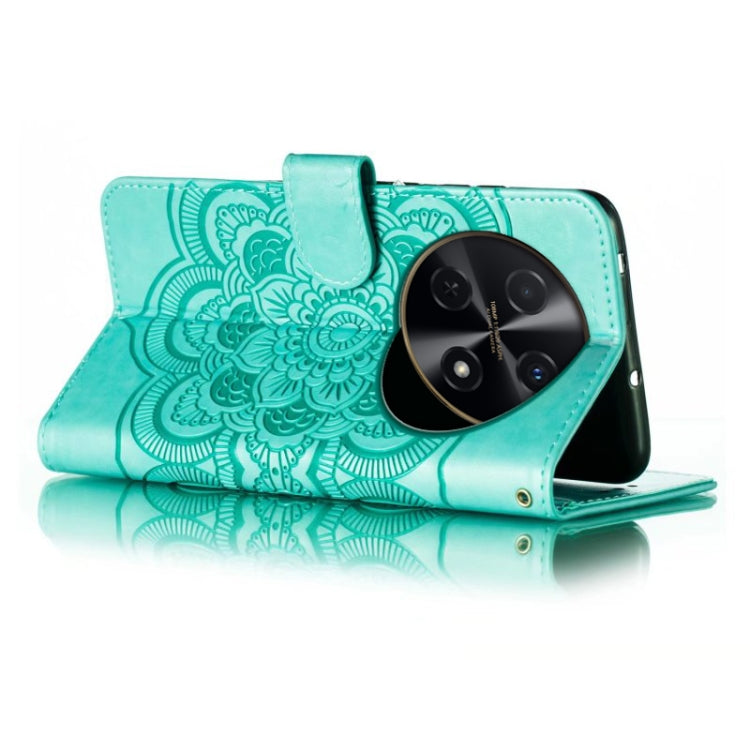 For Huawei Enjoy 70 Pro Sun Mandala Embossing Pattern Phone Leather Case