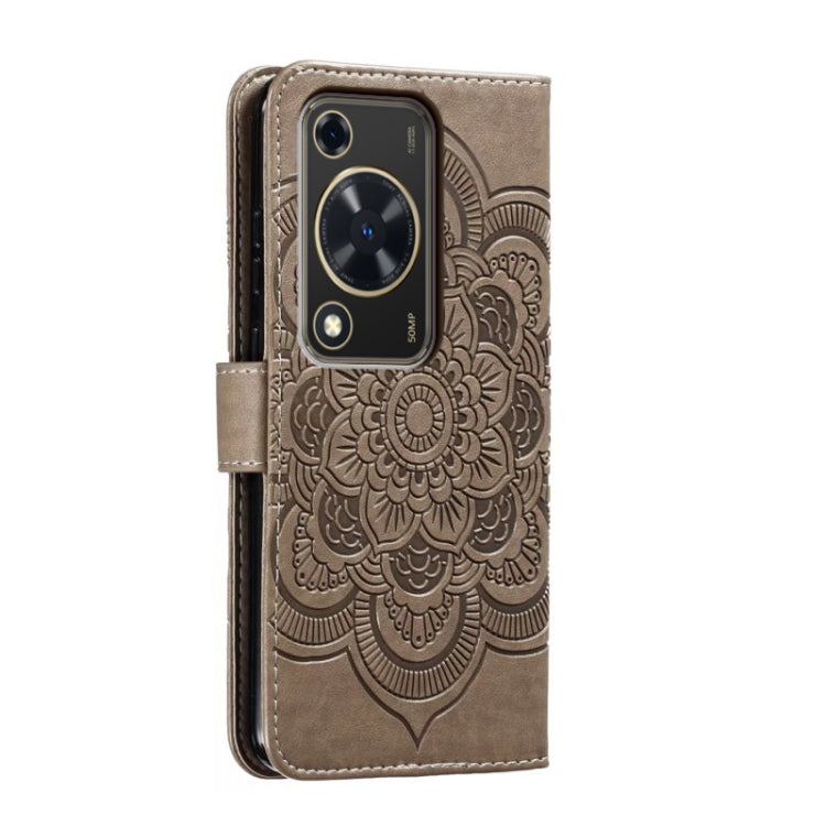 For Huawei Enjoy 70 Sun Mandala Embossing Pattern Phone Leather Case
