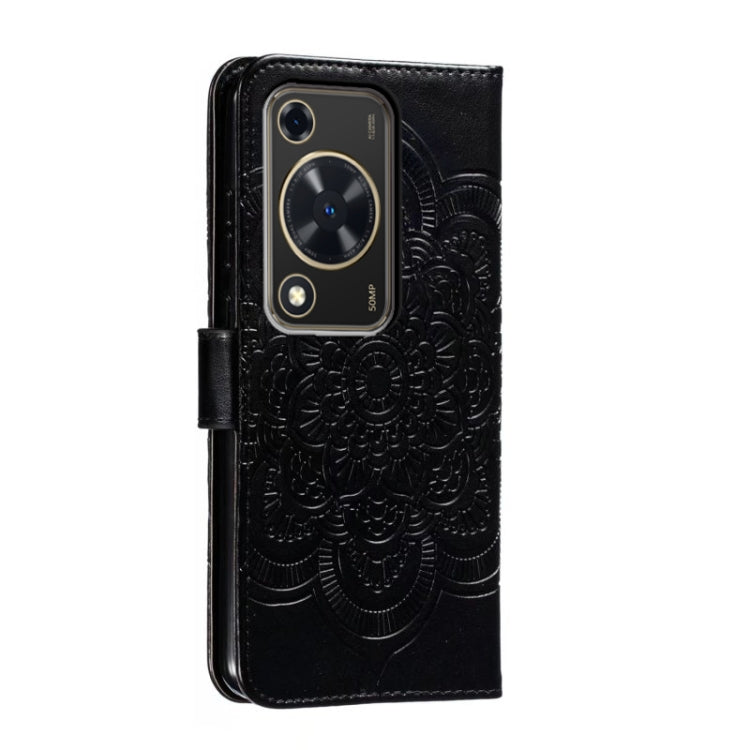 For Huawei Enjoy 70 Sun Mandala Embossing Pattern Phone Leather Case