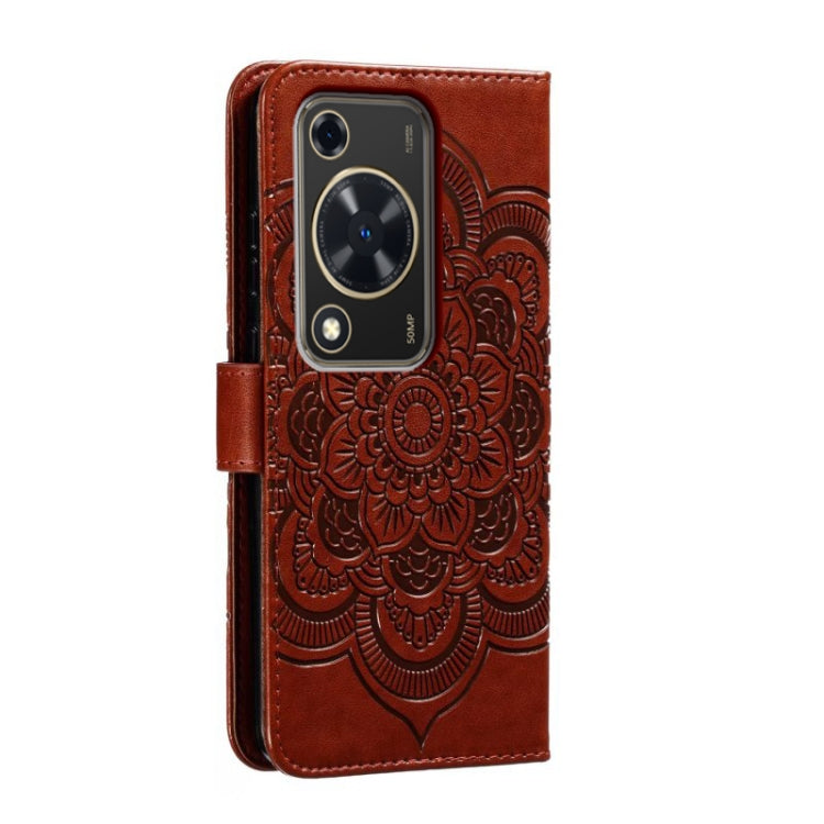 For Huawei Enjoy 70 Sun Mandala Embossing Pattern Phone Leather Case
