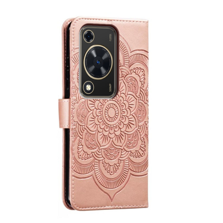 For Huawei Enjoy 70 Sun Mandala Embossing Pattern Phone Leather Case