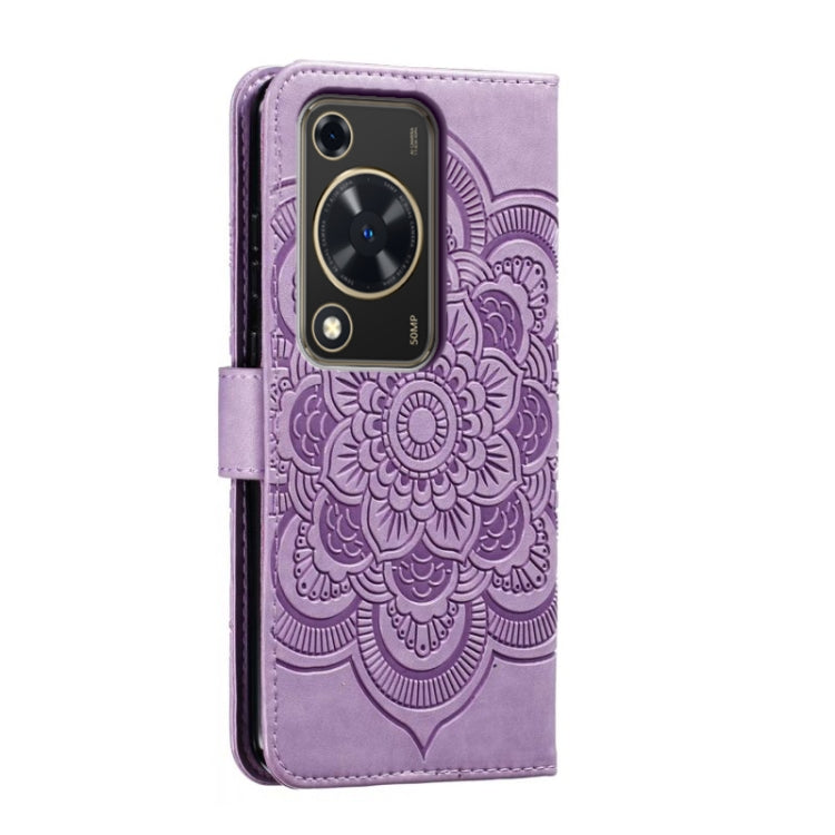 For Huawei Enjoy 70 Sun Mandala Embossing Pattern Phone Leather Case
