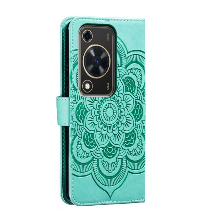 For Huawei Enjoy 70 Sun Mandala Embossing Pattern Phone Leather Case