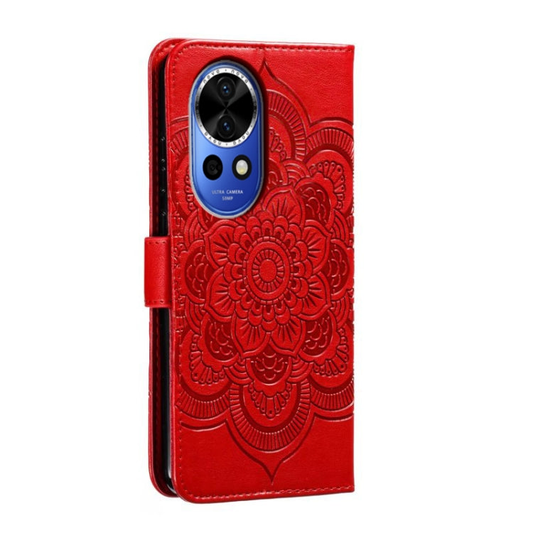 For Huawei Nova 12 Sun Mandala Embossing Pattern Phone Leather Case