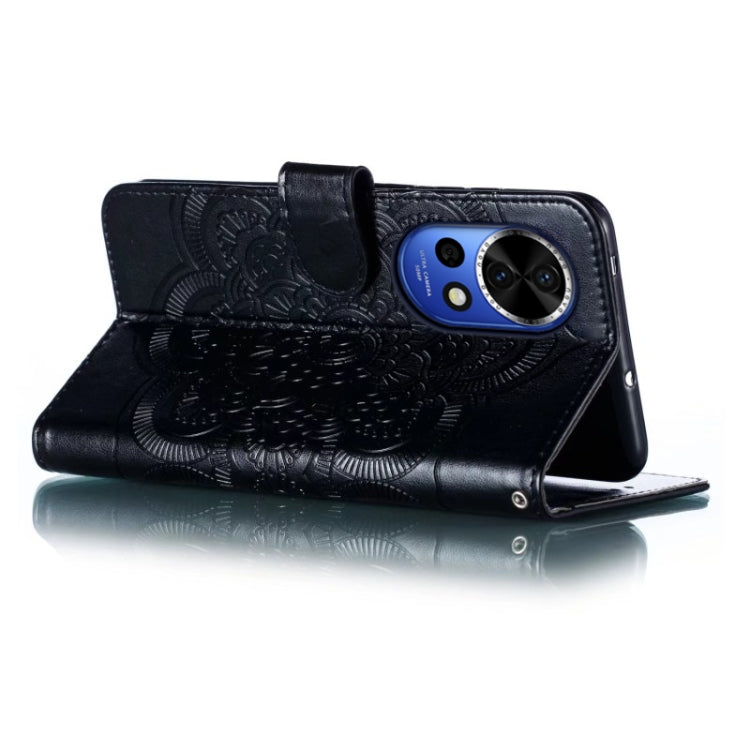 For Huawei Nova 12 Sun Mandala Embossing Pattern Phone Leather Case