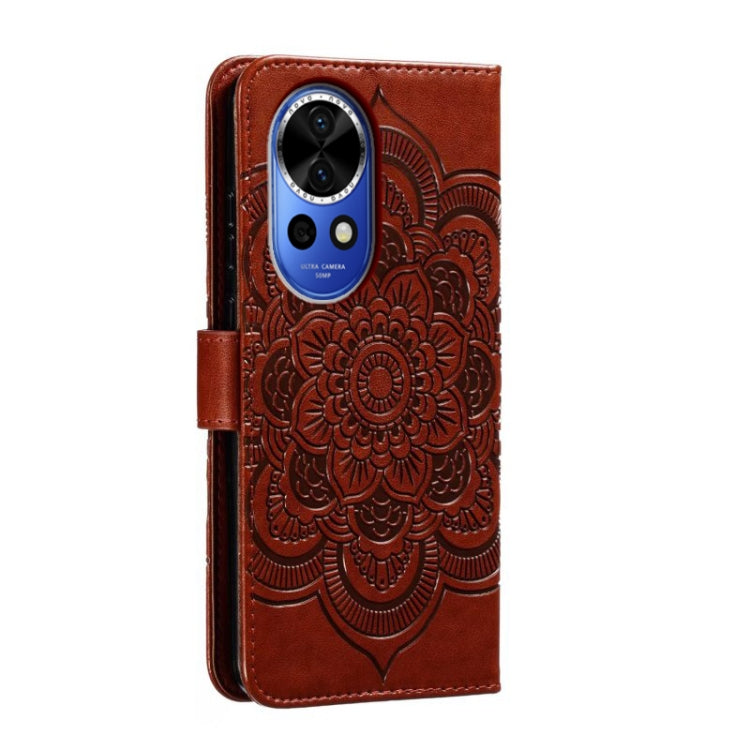 For Huawei Nova 12 Sun Mandala Embossing Pattern Phone Leather Case