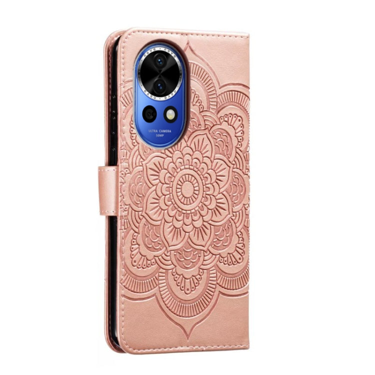 For Huawei Nova 12 Sun Mandala Embossing Pattern Phone Leather Case