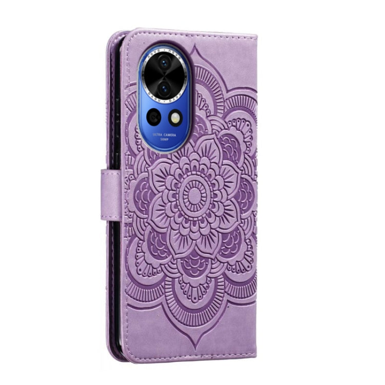 For Huawei Nova 12 Sun Mandala Embossing Pattern Phone Leather Case