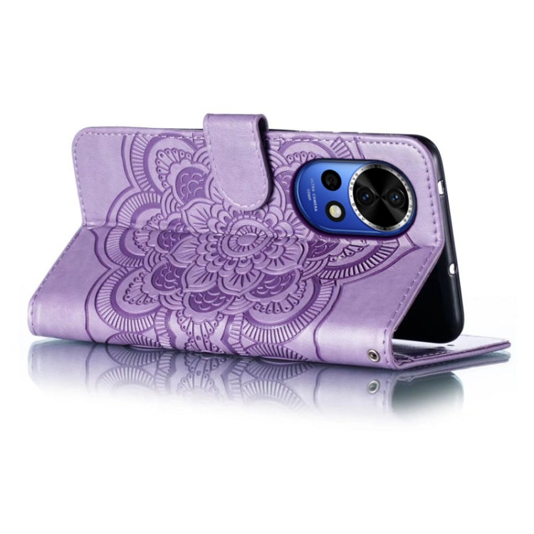 For Huawei Nova 12 Sun Mandala Embossing Pattern Phone Leather Case