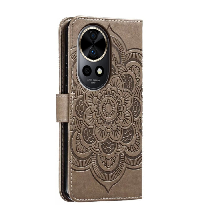 For Huawei Nova 12 Pro Sun Mandala Embossing Pattern Phone Leather Case