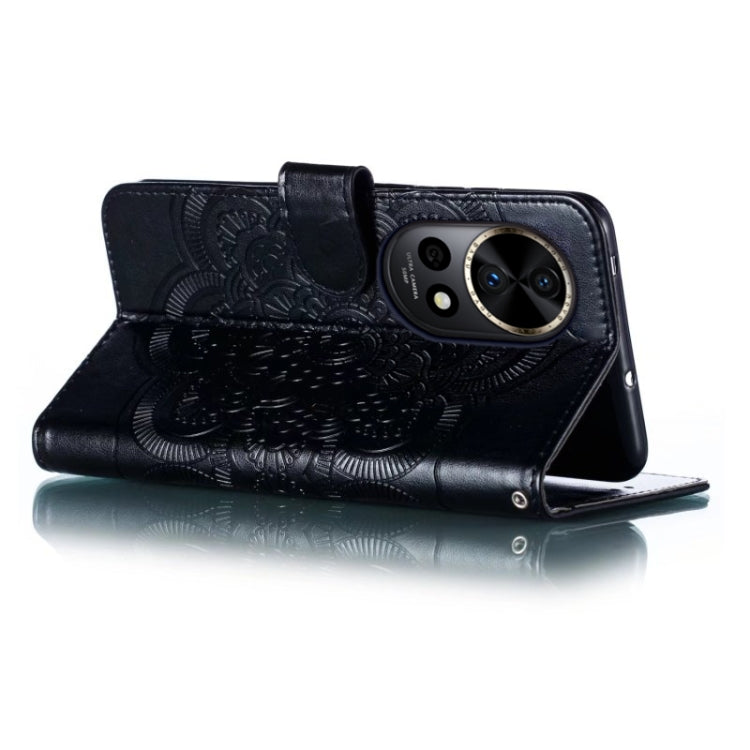 For Huawei Nova 12 Pro Sun Mandala Embossing Pattern Phone Leather Case