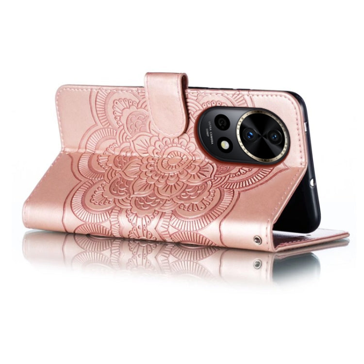 For Huawei Nova 12 Pro Sun Mandala Embossing Pattern Phone Leather Case