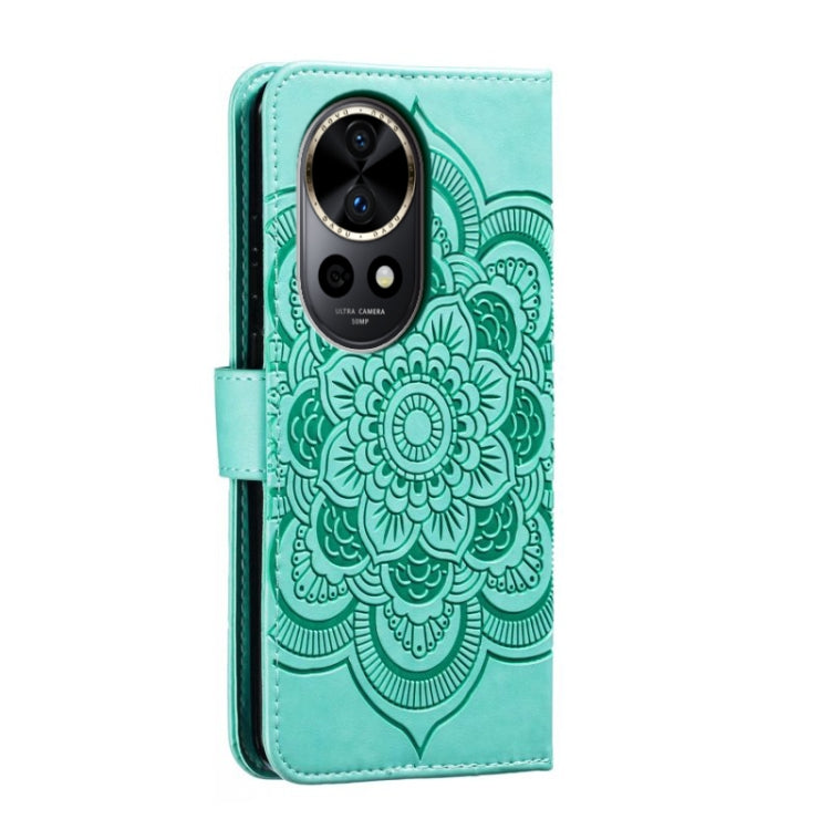 For Huawei Nova 12 Pro Sun Mandala Embossing Pattern Phone Leather Case