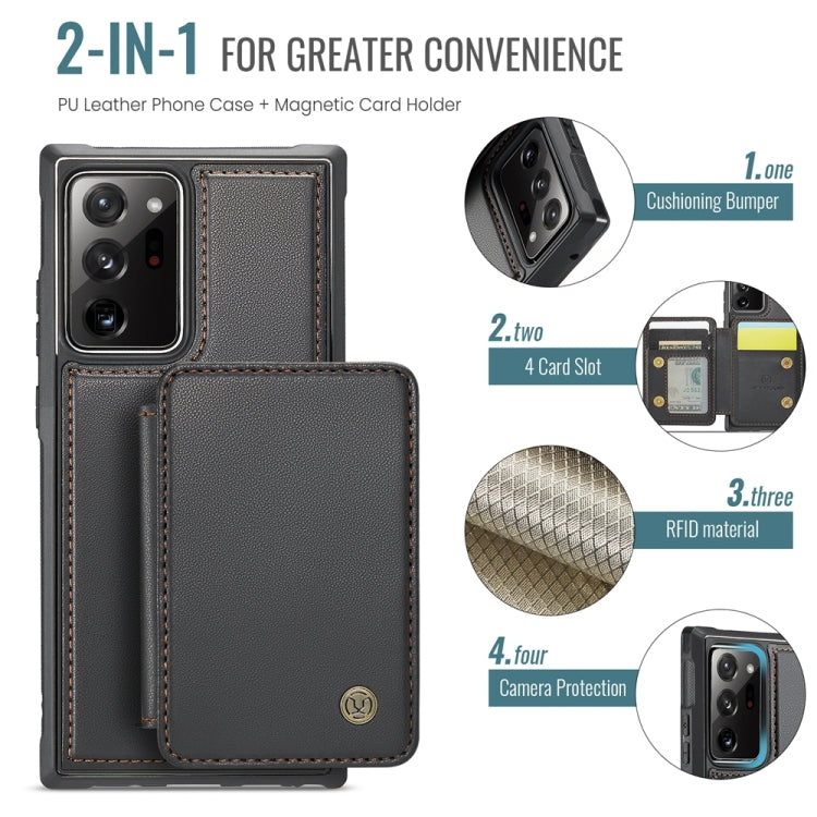 For Samsung Galaxy Note20 Ultra JEEHOOD J05 Business Magnetic Style RFID Leather Phone Case