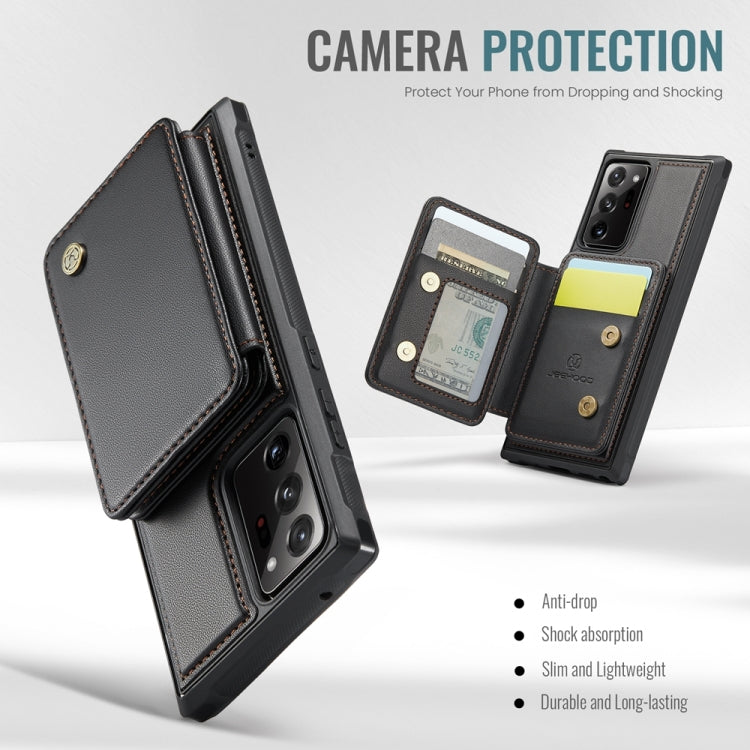 For Samsung Galaxy Note20 Ultra JEEHOOD J05 Business Magnetic Style RFID Leather Phone Case