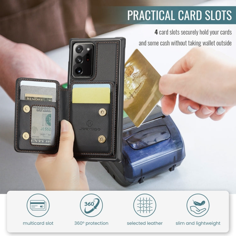 For Samsung Galaxy Note20 Ultra JEEHOOD J05 Business Magnetic Style RFID Leather Phone Case