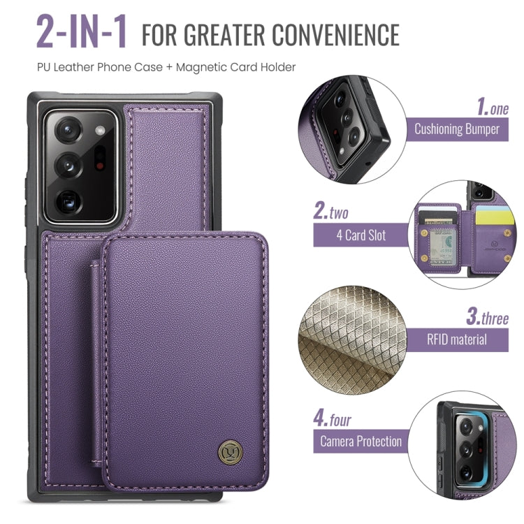For Samsung Galaxy Note20 Ultra JEEHOOD J05 Business Magnetic Style RFID Leather Phone Case