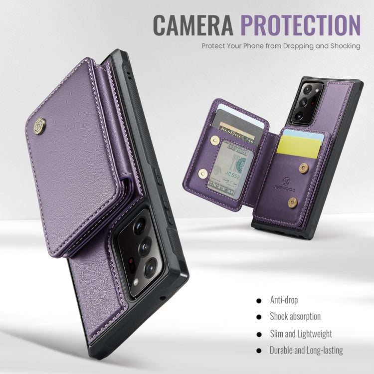 For Samsung Galaxy Note20 Ultra JEEHOOD J05 Business Magnetic Style RFID Leather Phone Case