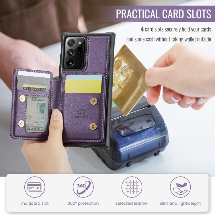 For Samsung Galaxy Note20 Ultra JEEHOOD J05 Business Magnetic Style RFID Leather Phone Case