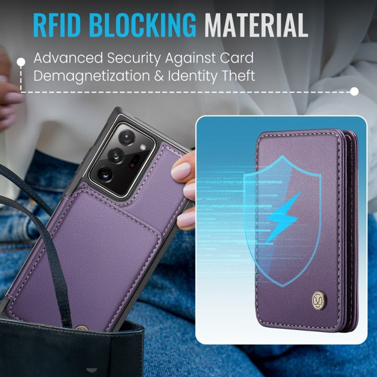 For Samsung Galaxy Note20 Ultra JEEHOOD J05 Business Magnetic Style RFID Leather Phone Case