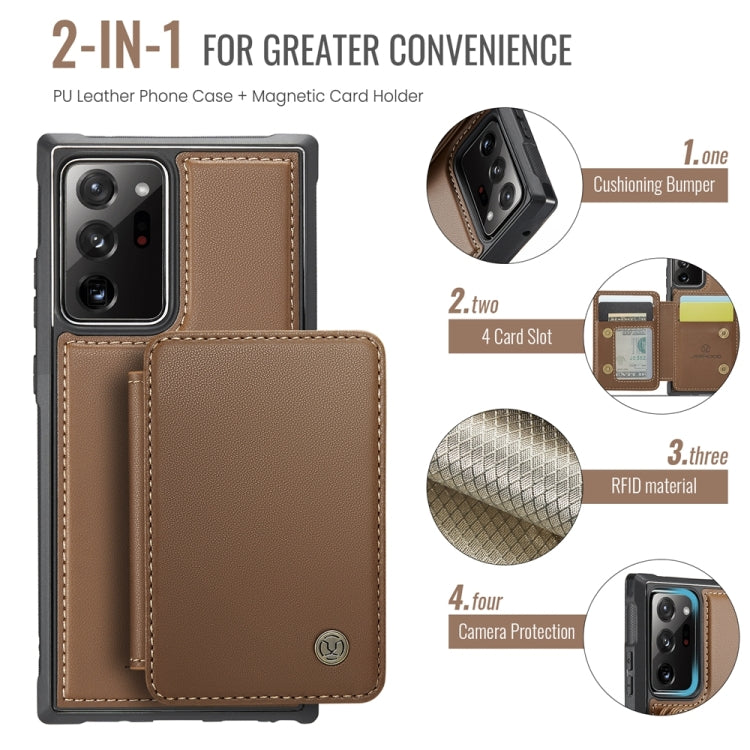 For Samsung Galaxy Note20 Ultra JEEHOOD J05 Business Magnetic Style RFID Leather Phone Case