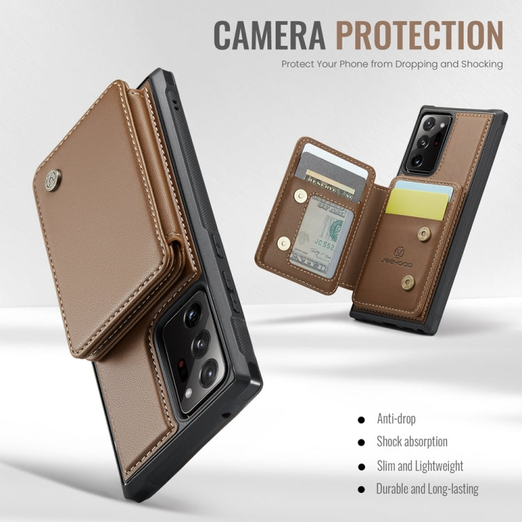 For Samsung Galaxy Note20 Ultra JEEHOOD J05 Business Magnetic Style RFID Leather Phone Case
